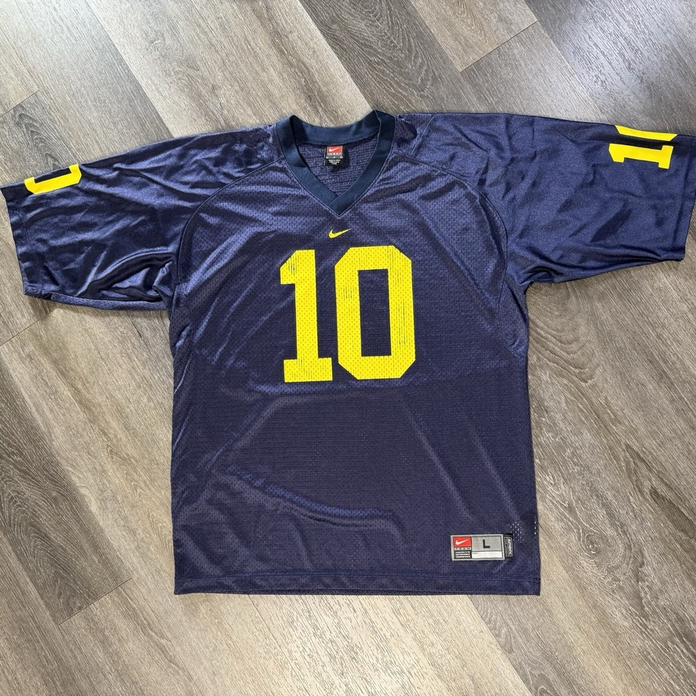 Vintage Y2K Nike Michigan Wolverines #10 Jersey Tom Brady Era Mens Large L